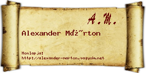 Alexander Márton névjegykártya